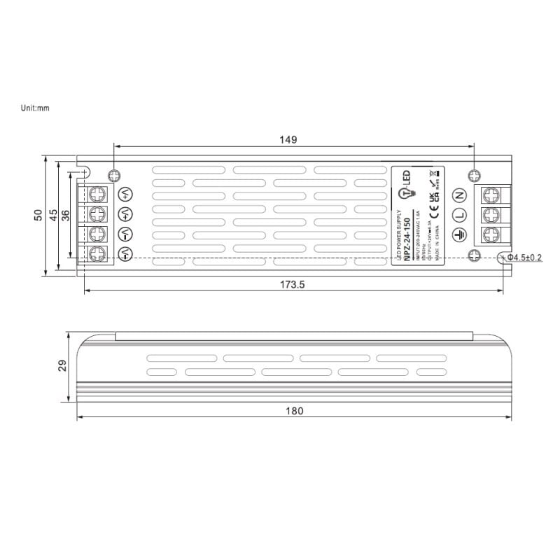 LED zdroj 24V 150W NPZ-24-150 vnitřní