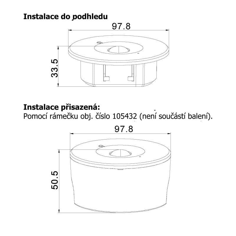 LED podhledové nouzové svítidlo EMD2W-2H