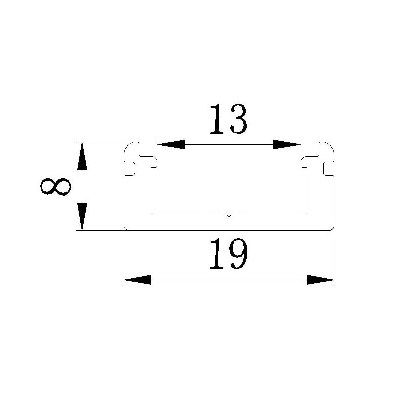 LED profil N8 - nástěnný stříbrný