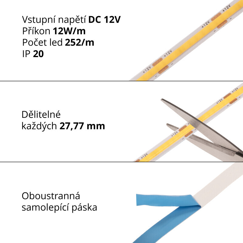 COB LED pásek 5m 5MCOB1212