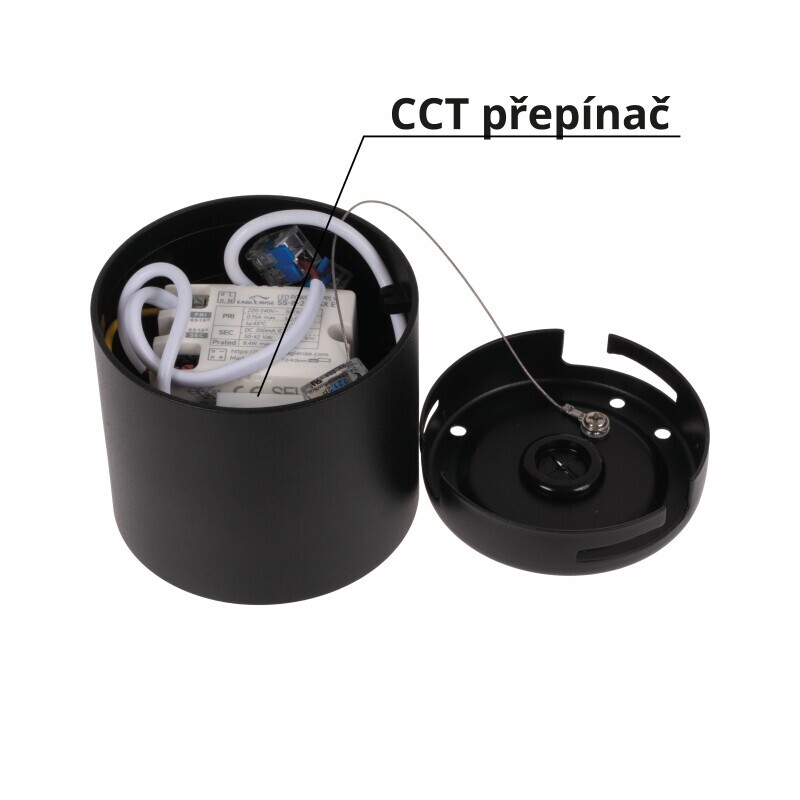LED svítidlo ALEXO 9W CCT kulaté černé stropní