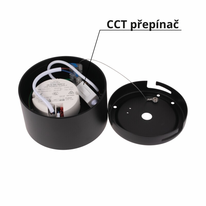 LED svítidlo LOXO 12W CCT černé stropní