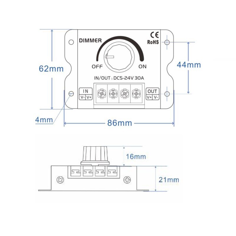 LED ovladač stmívač RFM Single 1CH