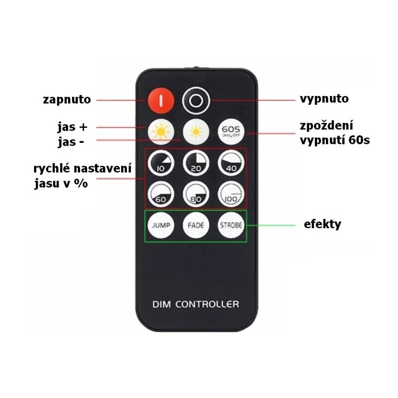 LED ovladač stmívač RFM Single 1CH