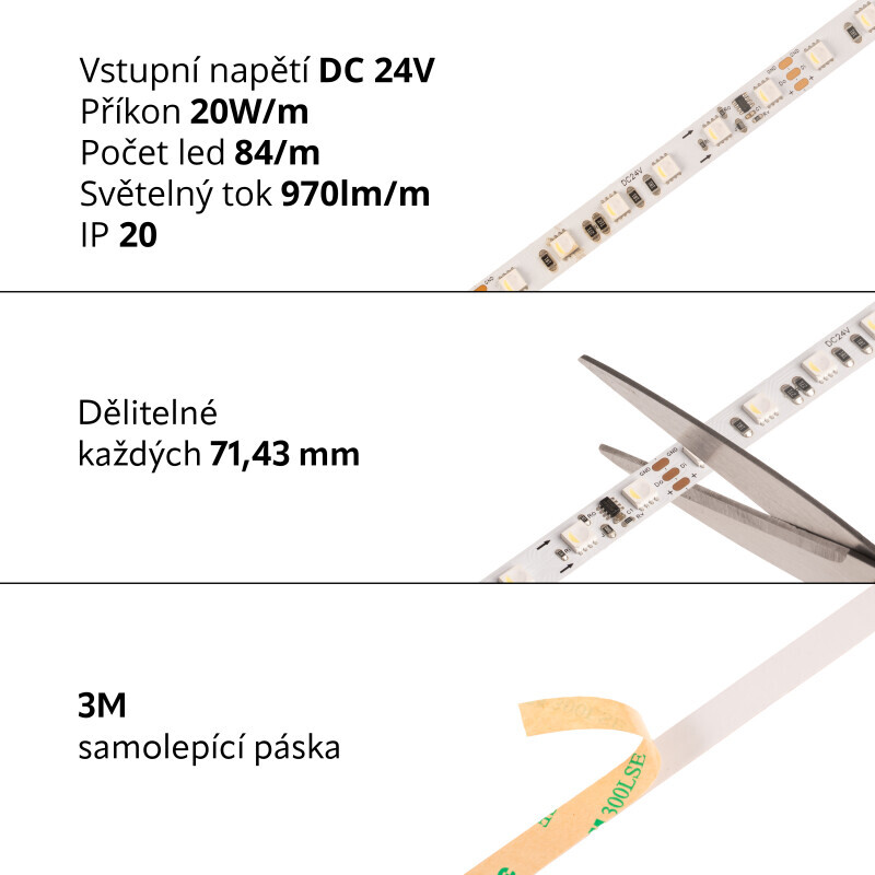 LED pásek digitální 24DIGI20 RGBW WS2814F