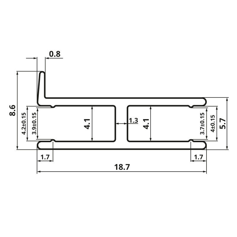 LED profil 2SP-S stříbrný pro police