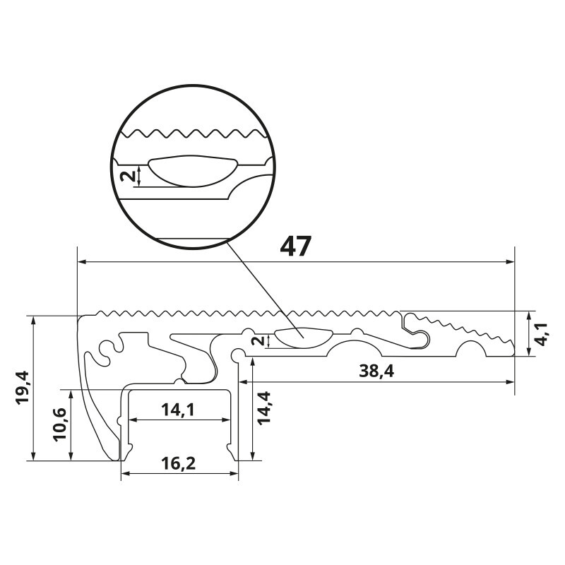 LED profil ST2 černý schodišťový