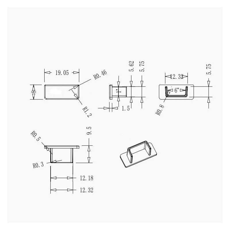 Koncovka profilu N14W bílá