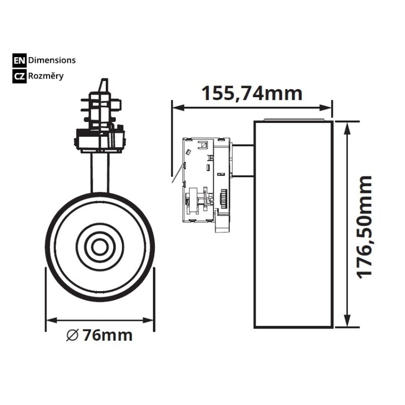 Lištové svítidlo TREKO CCT 26W černé