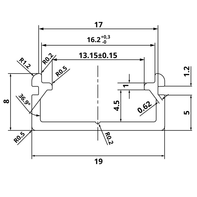 LED profil N14B nástěnný bronzový