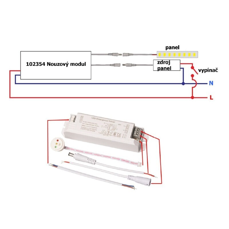 Nouzový modul ED5-50W pro LED panely