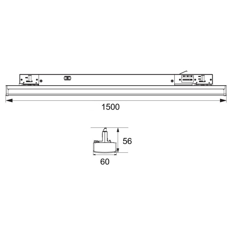 Lištové CCT LED svítidlo TRITO PRO TRP150W 90° 60W černé