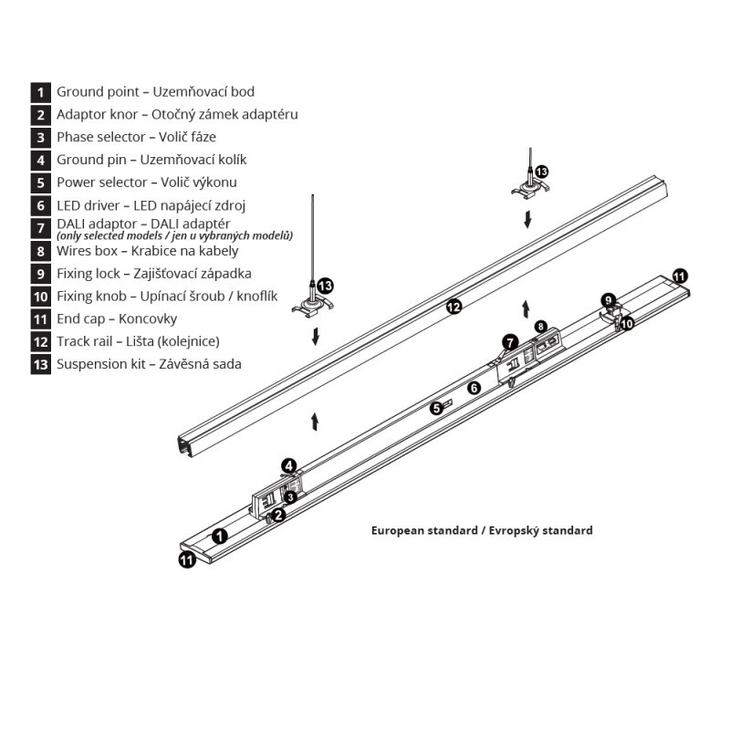 Lištové CCT LED svítidlo TRITO PRO TRP150W 90° 60W černé