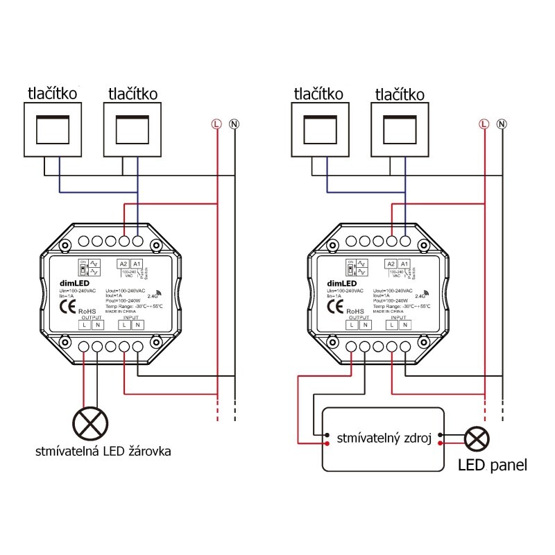 Stmívač dimLED TRIAK PR ACT240W