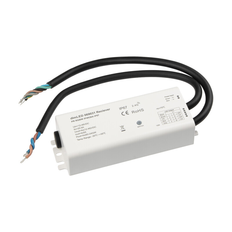 Přijímač dimLED PR IP67 RGBW IP4K20A 4v1