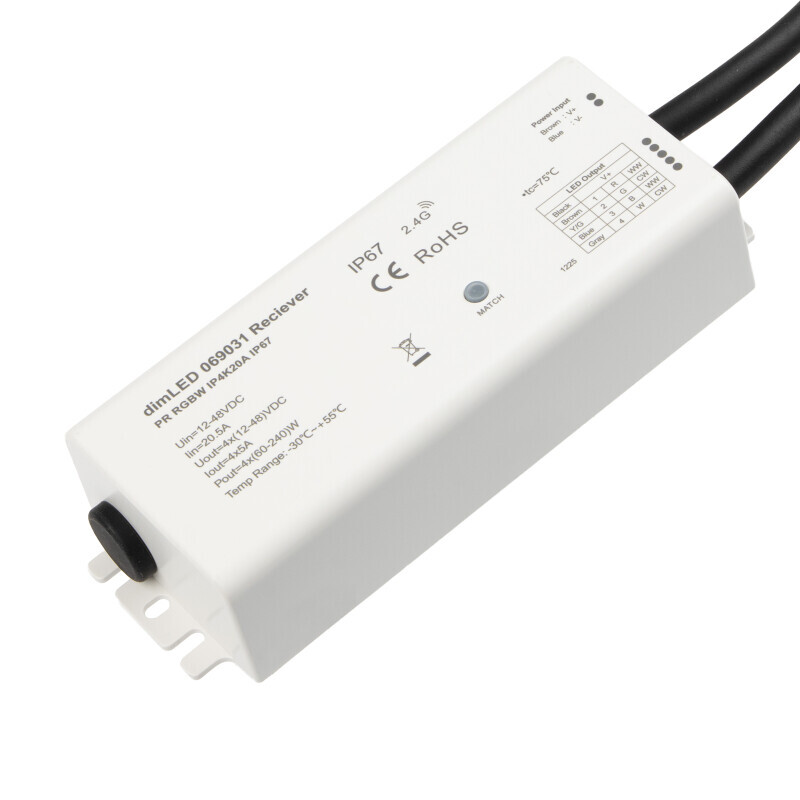 Přijímač dimLED PR IP67 RGBW IP4K20A 4v1