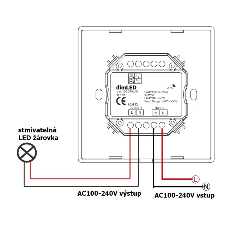 Stmívač dimLED OV TRIAK KNT240W bílý