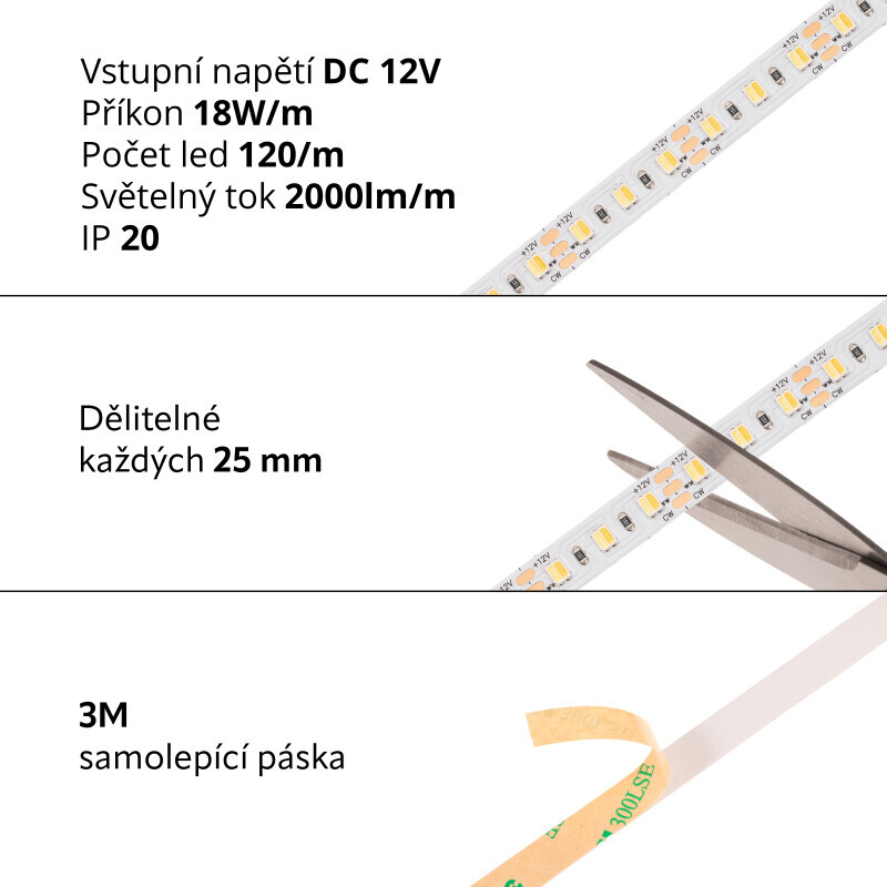 LED pásek CCT 12CCT12018 záruka 3 roky