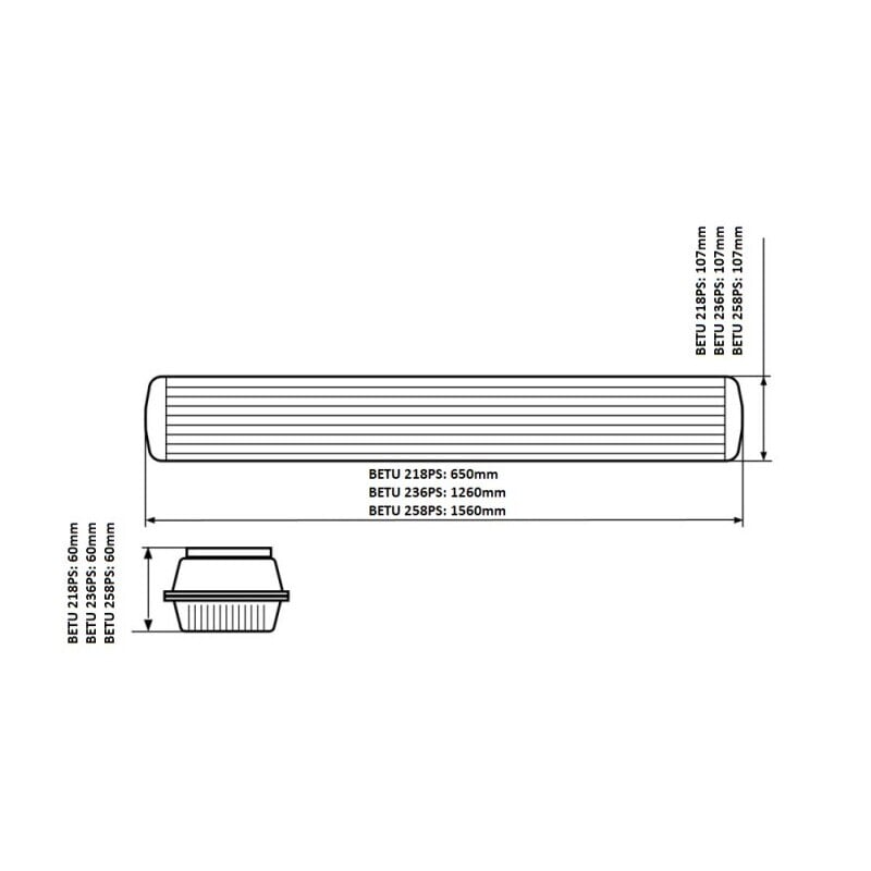 Trubicové svítidlo pro LED BETU 218PS 60cm