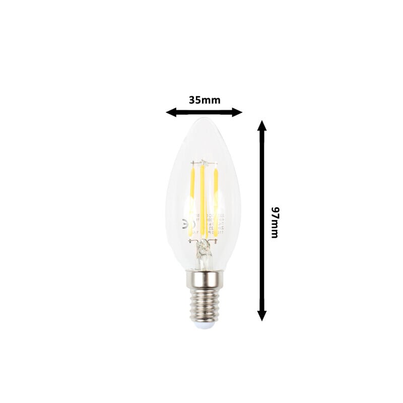 LED žárovka E14 DIMF4W FILAMENT C35