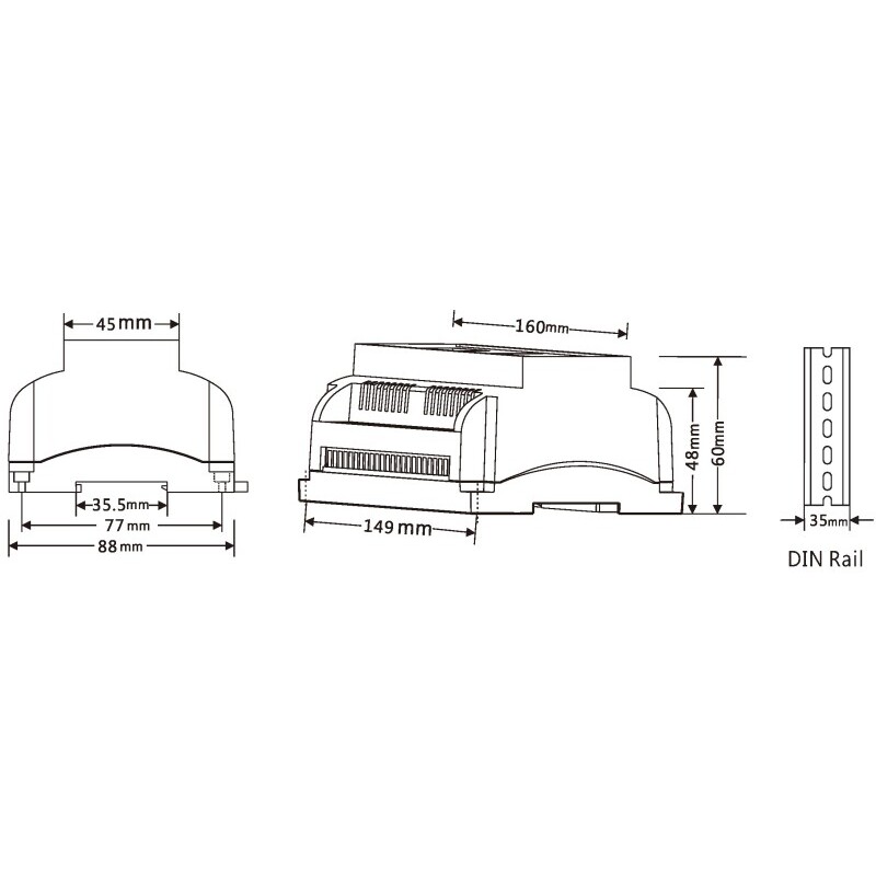 DMX dimLED dekodér 12CH DIN