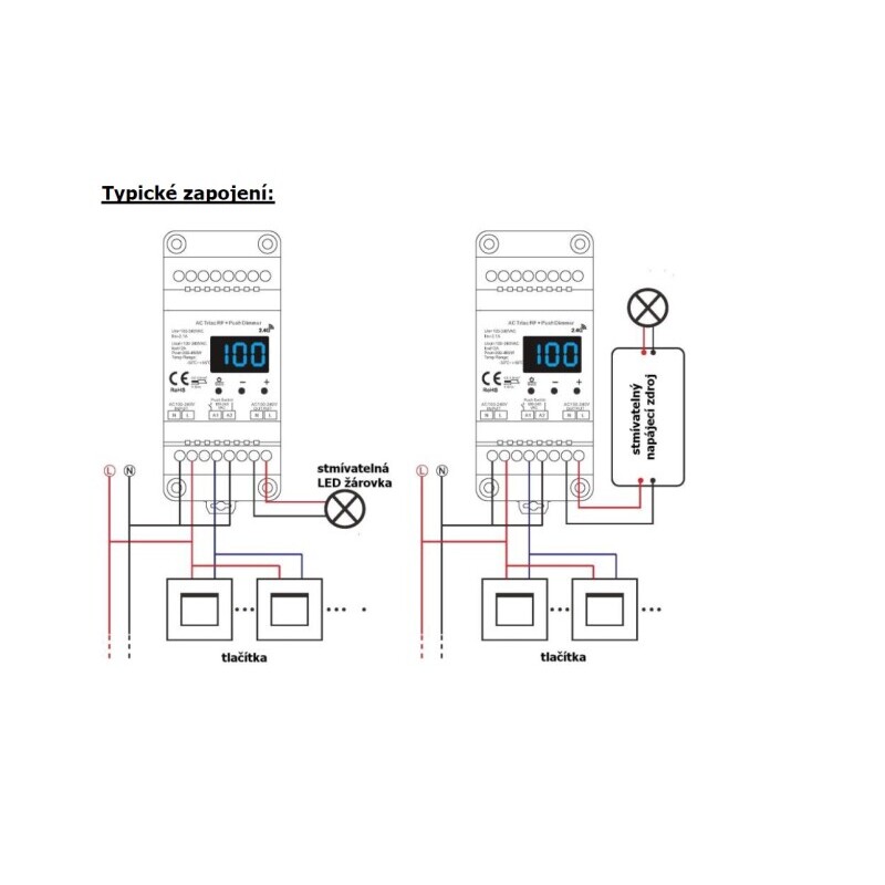 Stmívač dimLED TRIAK PR DIN480W