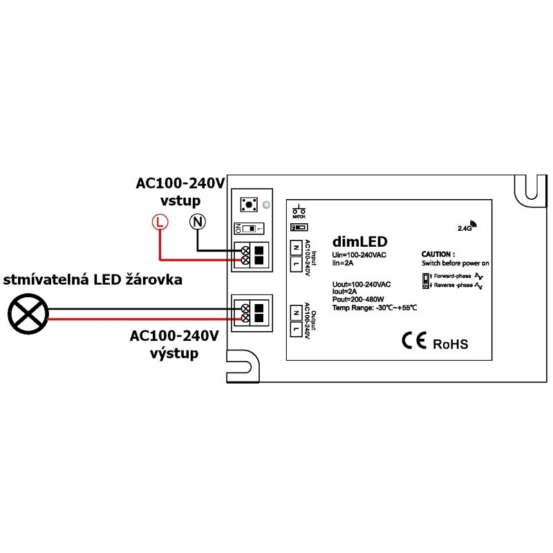 Stmívač dimLED TRIAK PR ACT480W