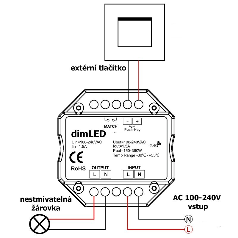 Spínač dimLED RF ACS720W