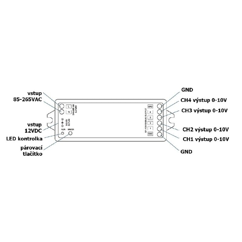 Ovladač dimLED RF 0-10V 4CH