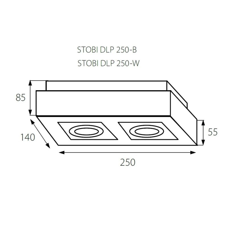 Přisazené svítidlo STOBI 250-B černé