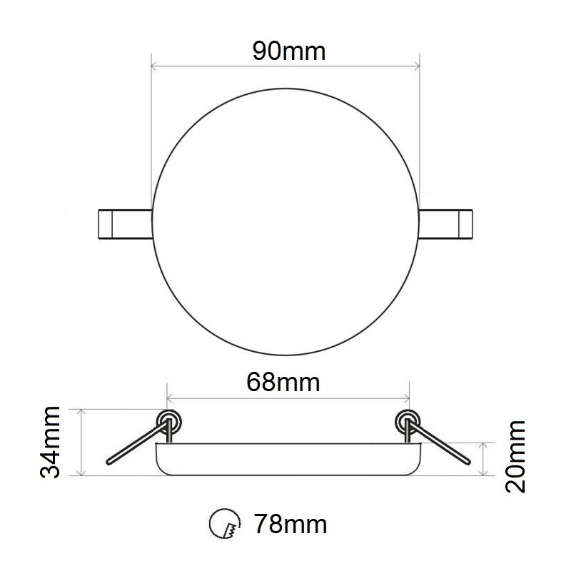 KZ9 LED panel 9W kulatý 90mm