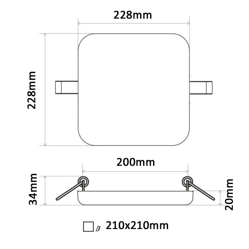 HZ36 LED panel 36W čtverec 228x228mm