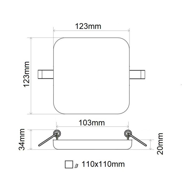 HZ18 LED panel 18W čtverec 123x123mm