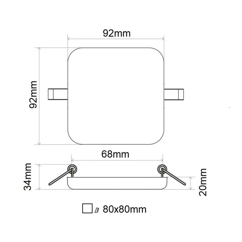 HZ9 LED panel 9W čtverec 92x92mm