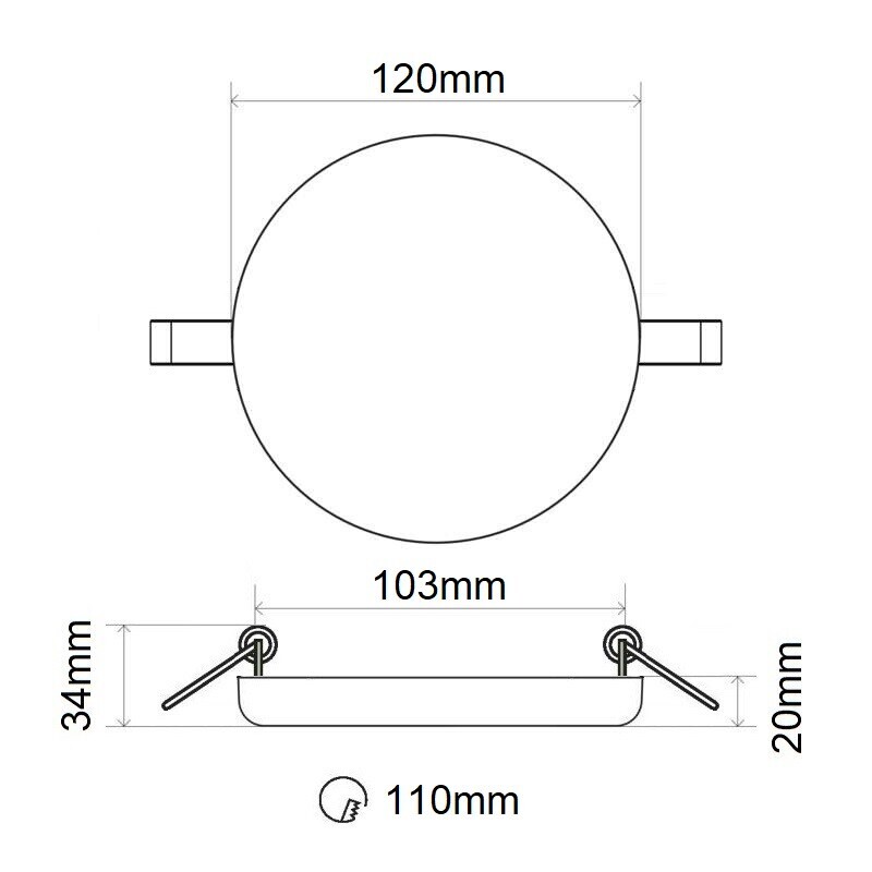 KZ18 LED panel 18W kulatý 120mm