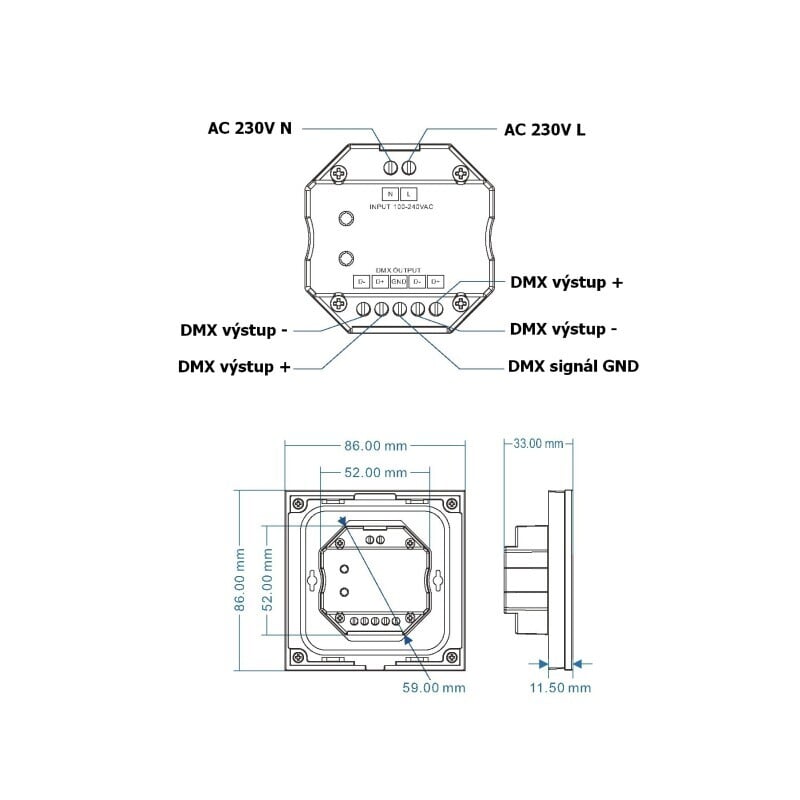 Ovladač dimLED OV 230V ALLMIX RF K4