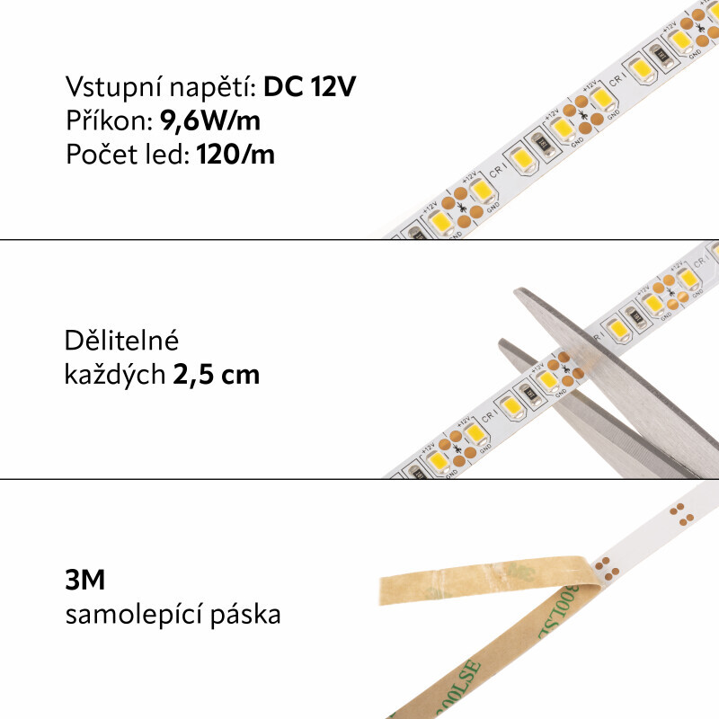 LED pásek 12CRI12096 vnitřní záruka 3 roky