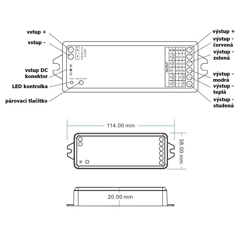 SMART přijímač dimLED Tuya PR 5K 5v1