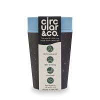 Circular Cup opakovatelně použitelný kelímek - černá/tyrkysová 227 ml