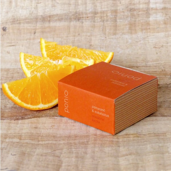 Ponio Pomeranč a eukalyptus masážní kostka 50 g