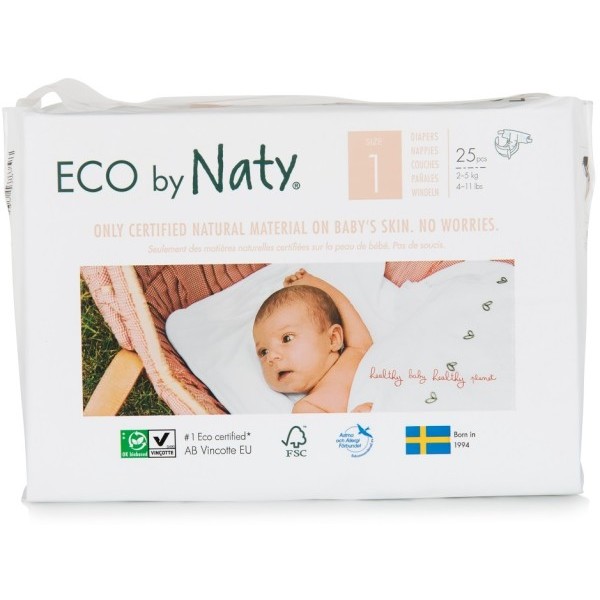 Naty Ekoplenky pro novorozence 1 (2 - 5 kg) 26 ks 