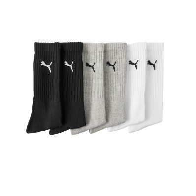 Športové ponožky PUMA, sivé + čierne + biele, súprava 6 párov