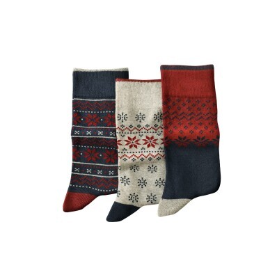 Súprava 3 párov ponožiek s vianočným vzorom