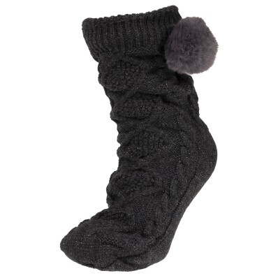 Papučové ponožky s vrkočovým vzorom