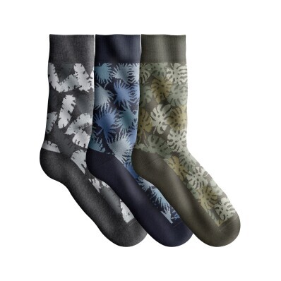 Sada 3 párů ponožek s motivem listů