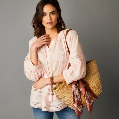 Boho oversize halenka s macramé