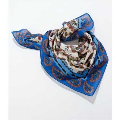 Šátek s potiskem kašmírového vzoru 100 x 100 cm, vyrobeno ve Francii