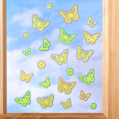 Világító ablakmatrica "Pillangók"
