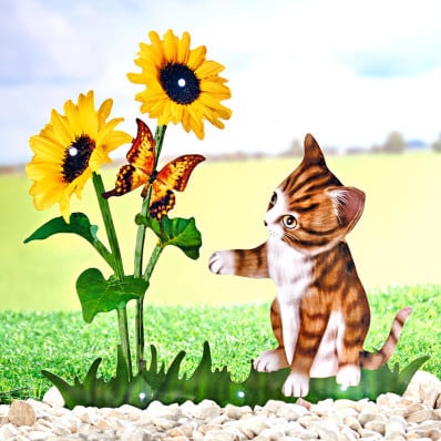 Dekorádia Solárna kvetina s mačiatkom
