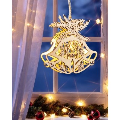 LED závesná dekorácia "Zvončeky"